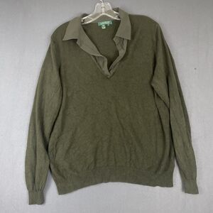Lauren Ralph Lauren Olive Green Silk Cashmere Sweater Women's Size 2X